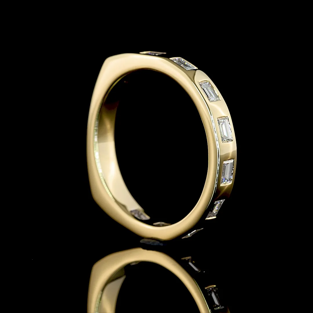 0.44 Cts 14k Yellow Gold Baguette Shape 3/4 Band Eternity Band - Image 2
