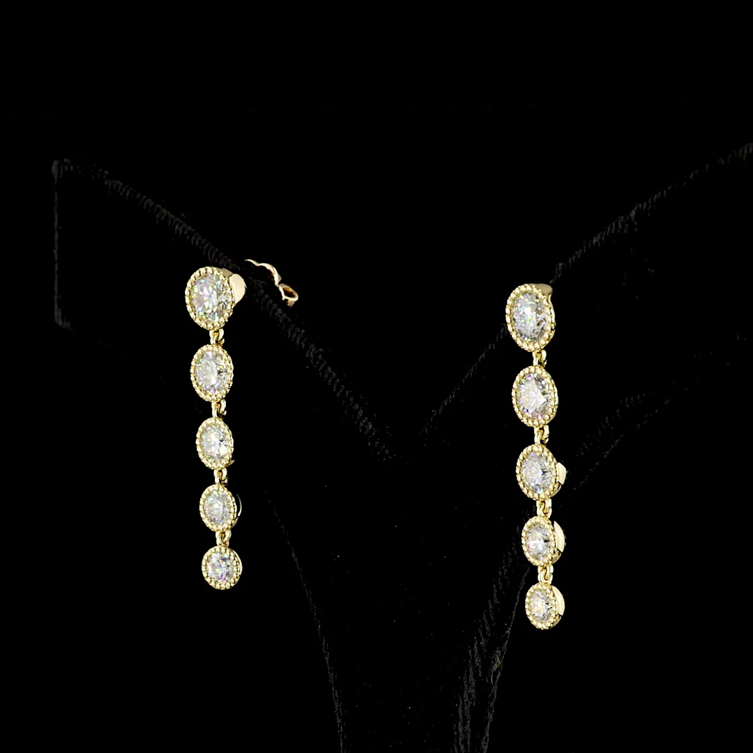 2.82 Cts 14k Yellow Gold Mix Shape Hanging Earring - Image 2
