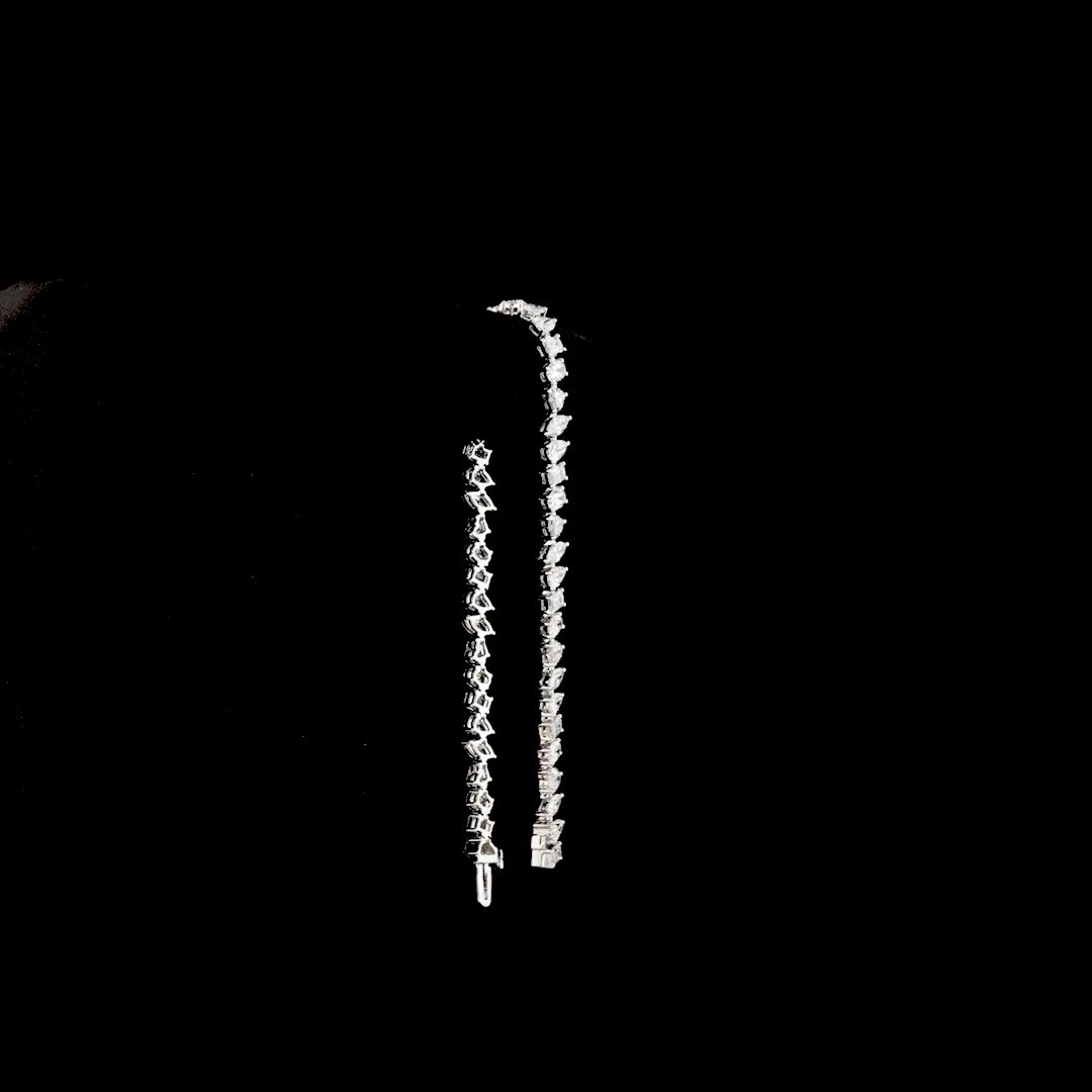 6.92 Cts 14k White Gold Mix Shape Tennis Bracelet - Image 3