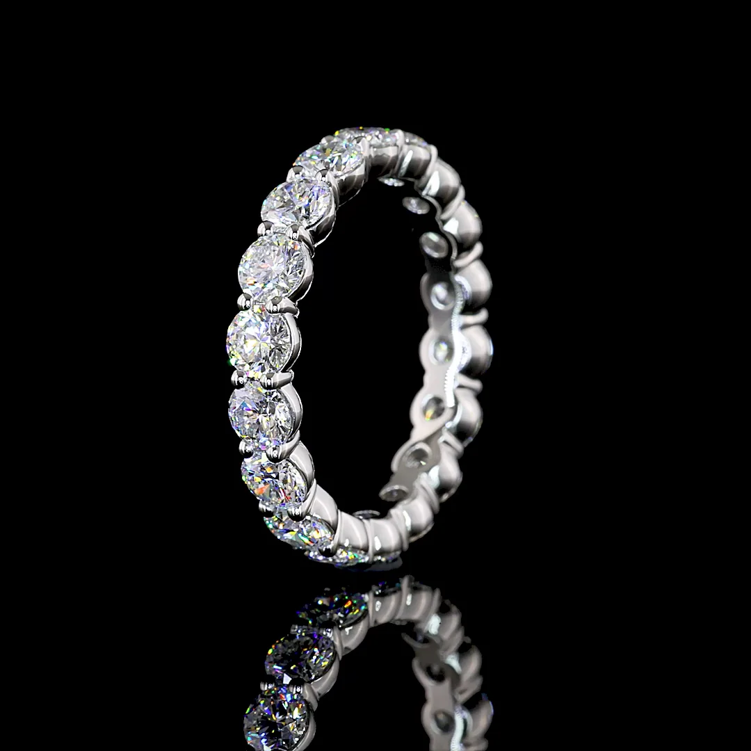 2.51 Cts Platinum Round Shape Eternity Band Eternity Band - Image 4