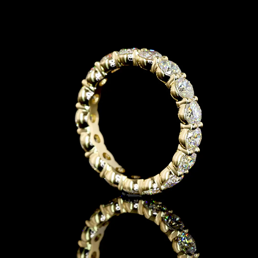 2.59 Cts 14k Yellow Gold Round Shape Eternity Band Eternity Band - Image 2