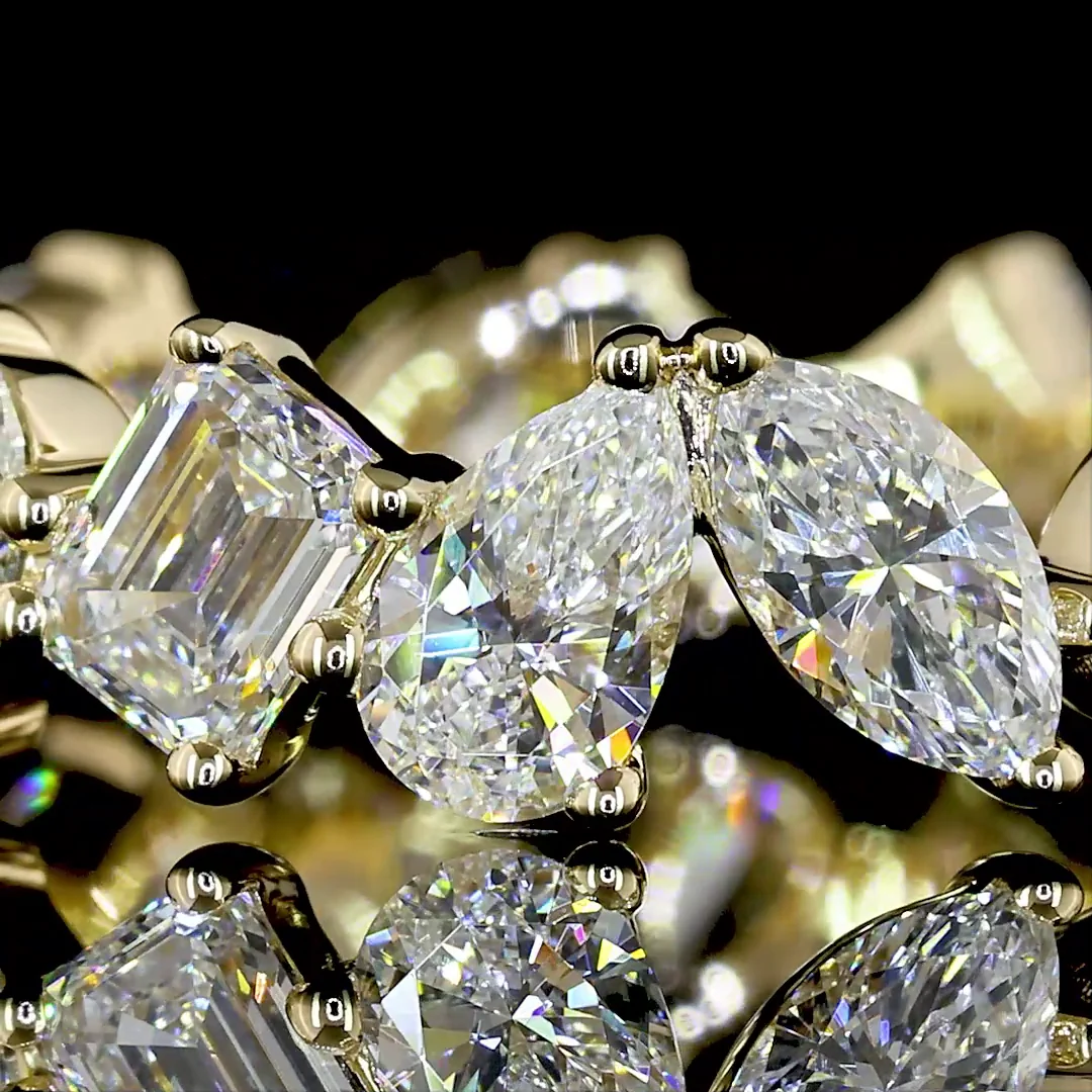 3.2 Cts 14k Yellow Gold Mix Shape Eternity Band Eternity Band - Image 3