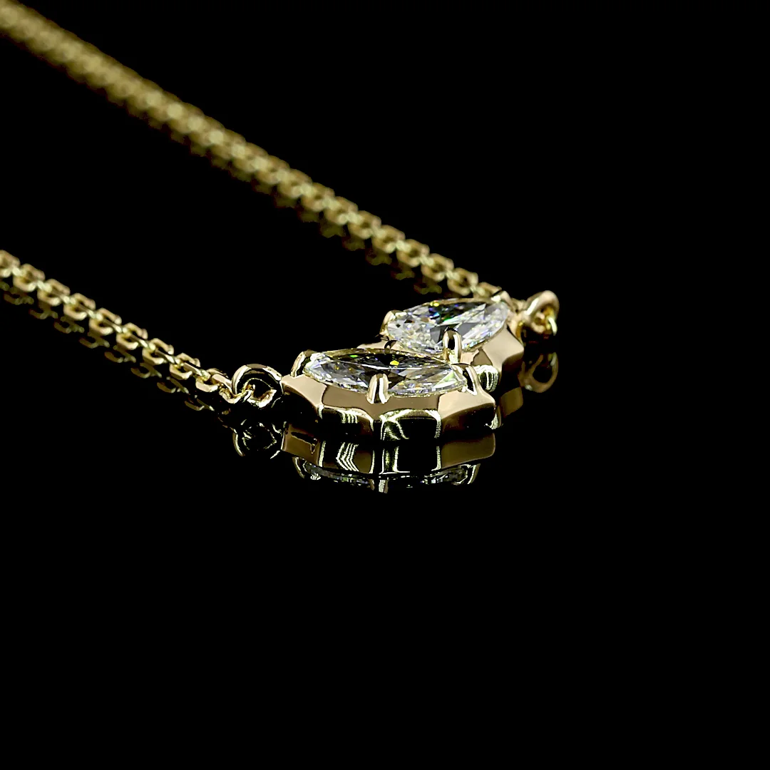 0.39 Cts 14k Yellow Gold Mix Shape Pendant Pendant - Image 2