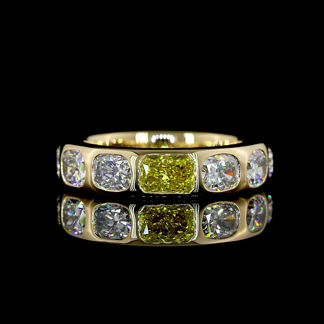 3.75 Cts 14k Yellow Gold Mix Shape Eternity Band Eternity Band - Video