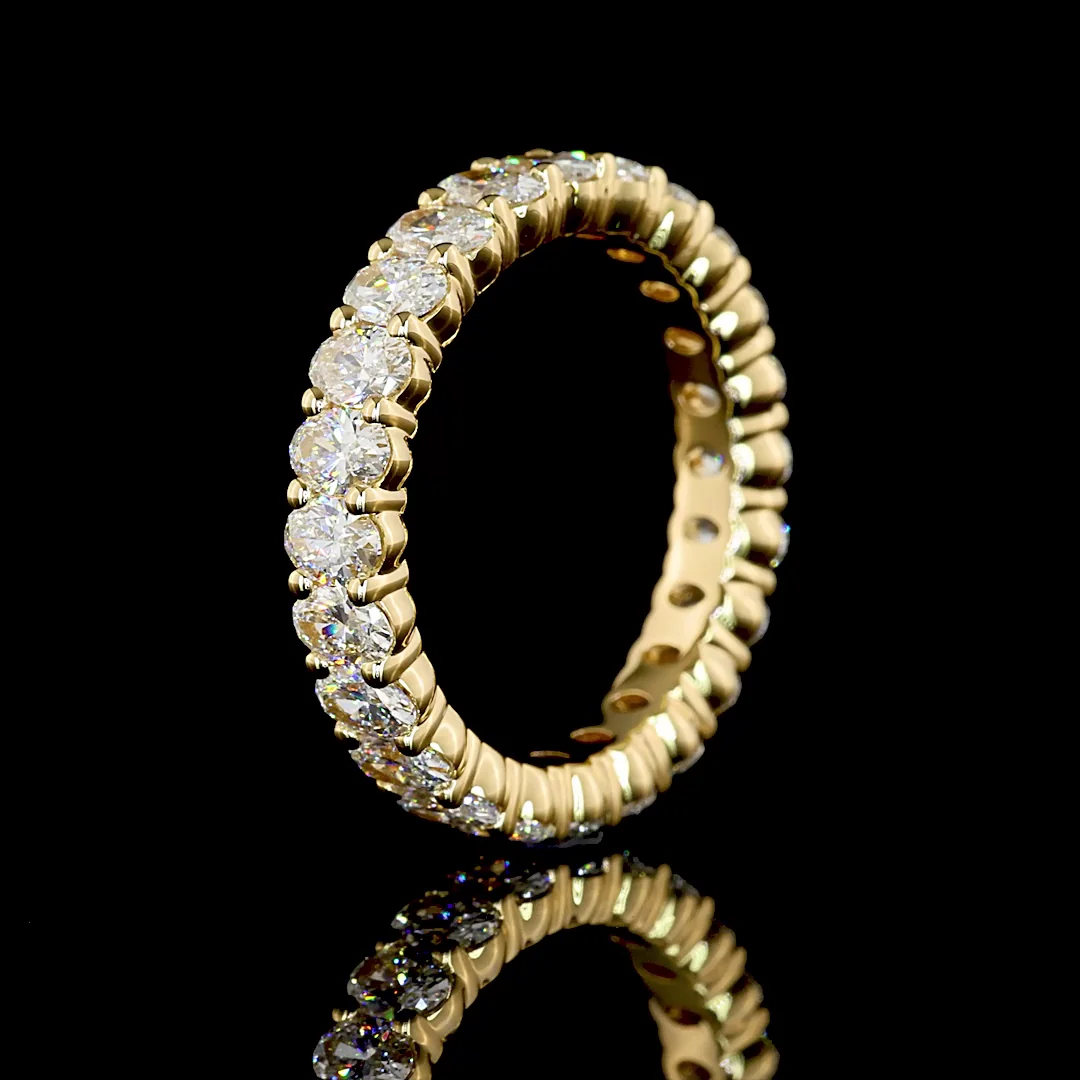 2.52 Cts 18k Yellow Gold Oval Shape Eternity Band Eternity Band - Image 4