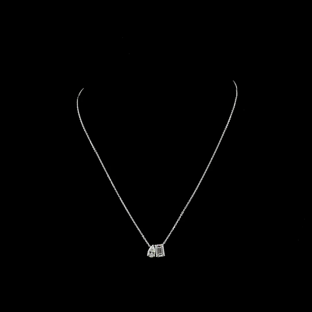 1.62 Cts 14k White Gold Mix Shape Pendant Pendant - Video