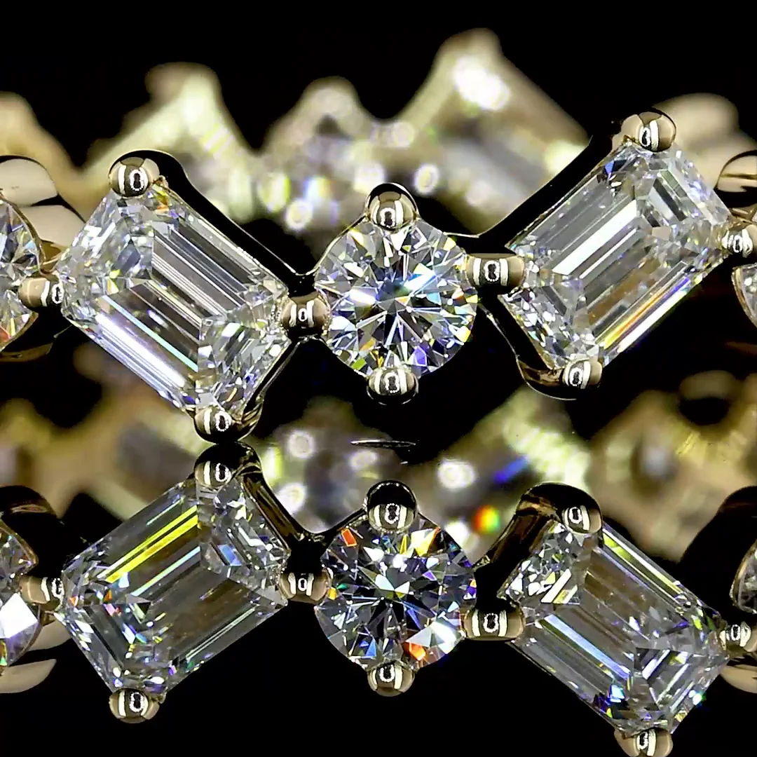 1.29 Cts 14k Yellow Gold Mix Shape Eternity Band Eternity Band - Image 3