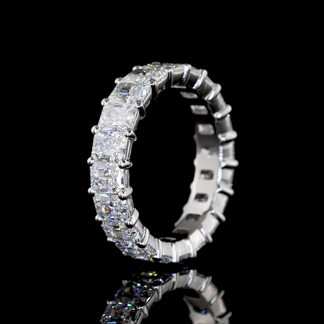 4.06 Cts Platinum Radiant Shape Eternity Band Eternity Band - Image 4