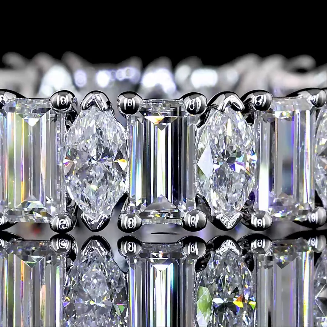 2.64 Cts 14k White Gold Mix Shape Eternity Band Eternity Band - Image 3