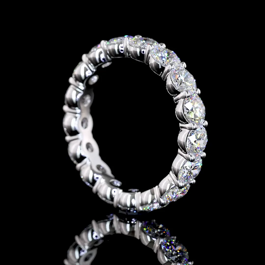 3.9 Cts 14k White Gold Round Shape Eternity Band Eternity Band - Image 2