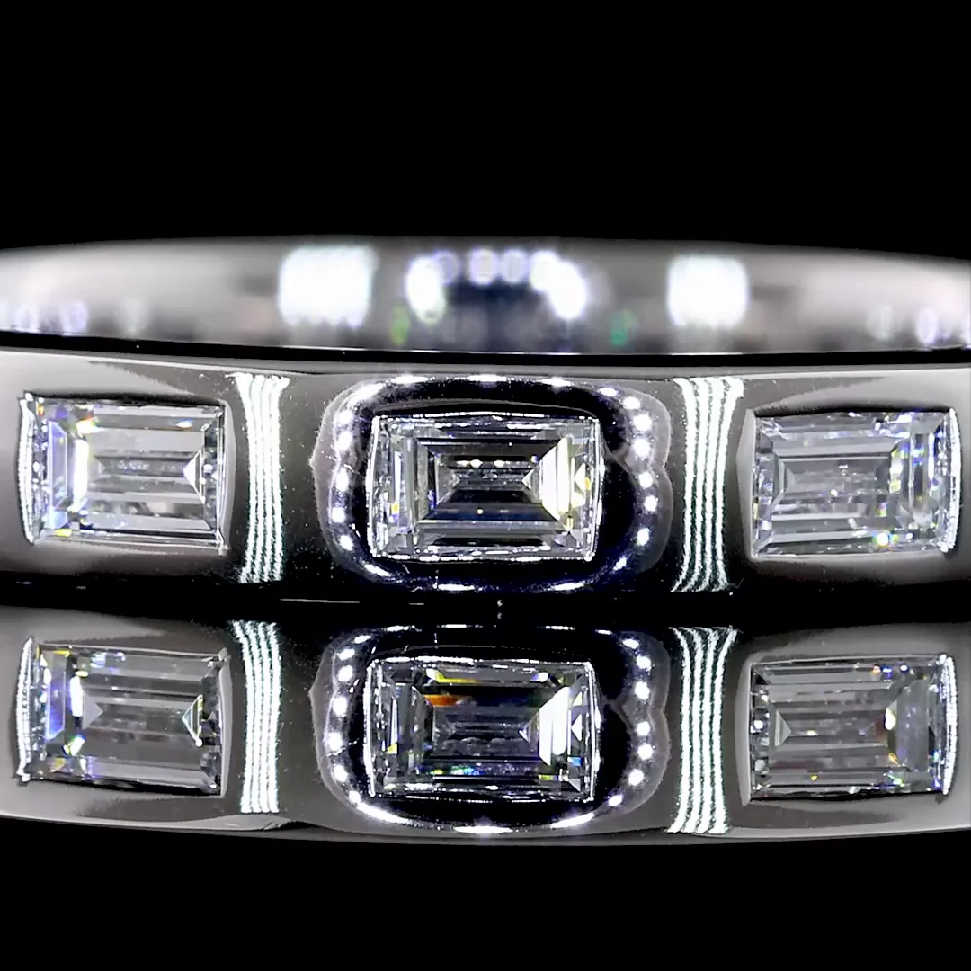 0.44 Cts 14k White Gold Baguette Shape Eternity Band Eternity Band - Image 3