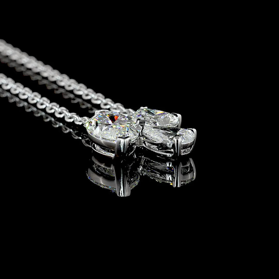 2.56 Cts 14k White Gold Mix Shape Pendant Pendant - Image 2