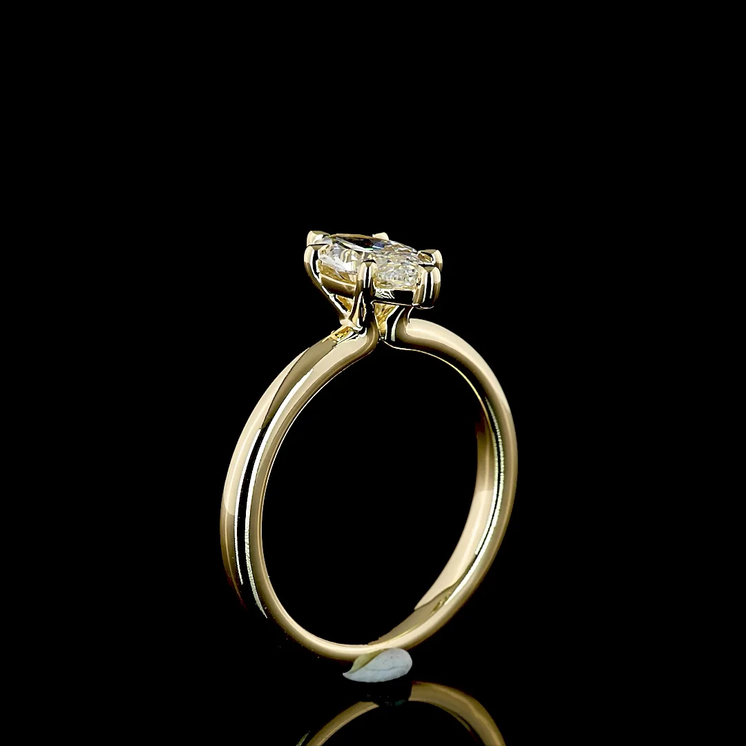 1.04 Cts 14k Yellow Gold Marquise Shape Solitaire Ring - Image 4