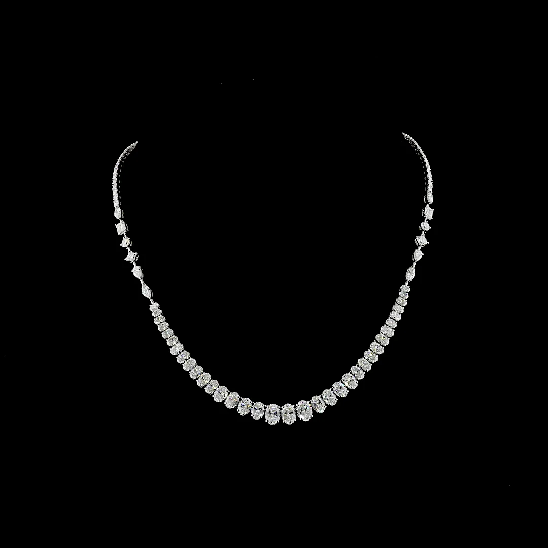 14.38 Cts 14k White Gold Mix Shape Special Necklace - Video