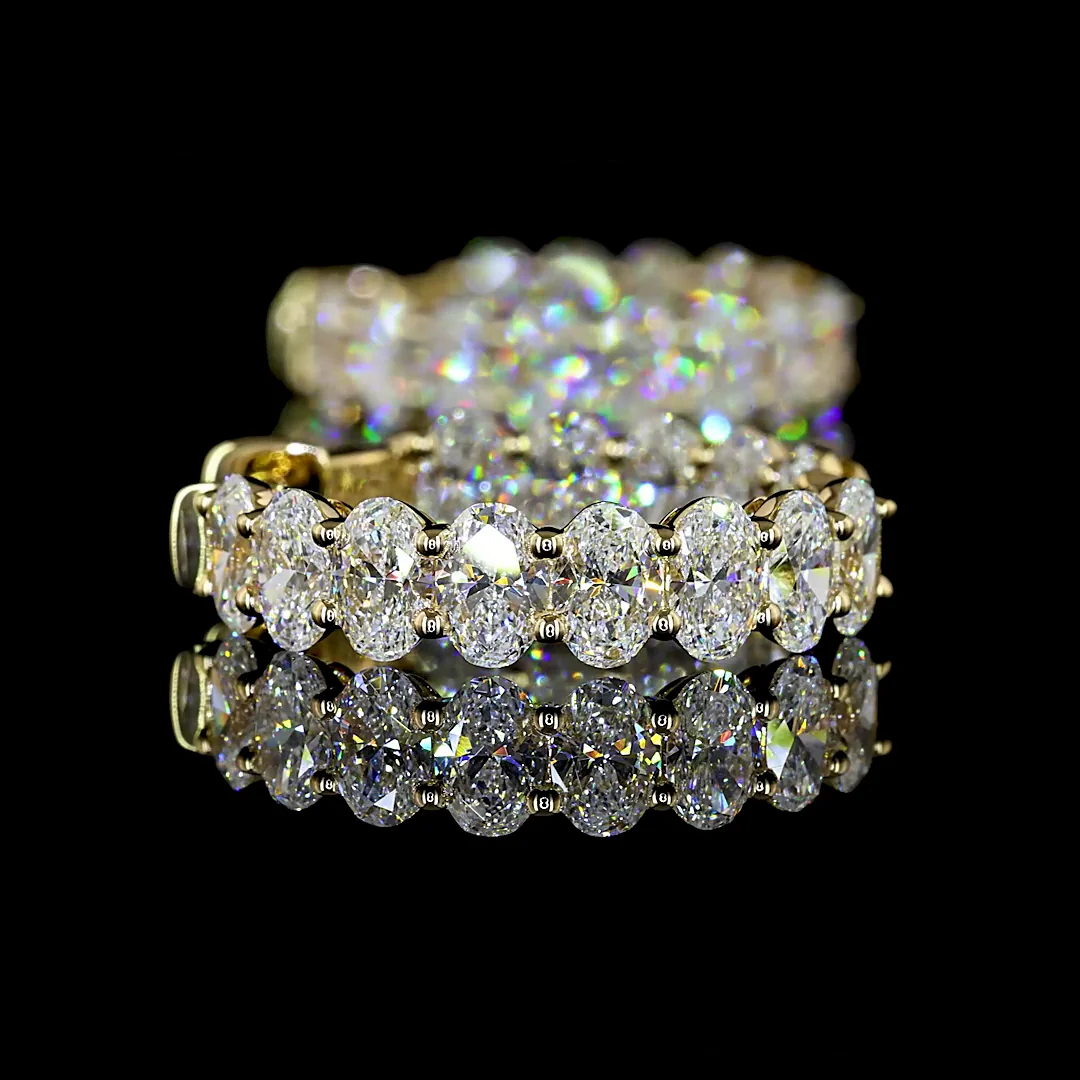 5.77 Cts 14k Yellow Gold Oval Shape Huggies Earring - Image 2