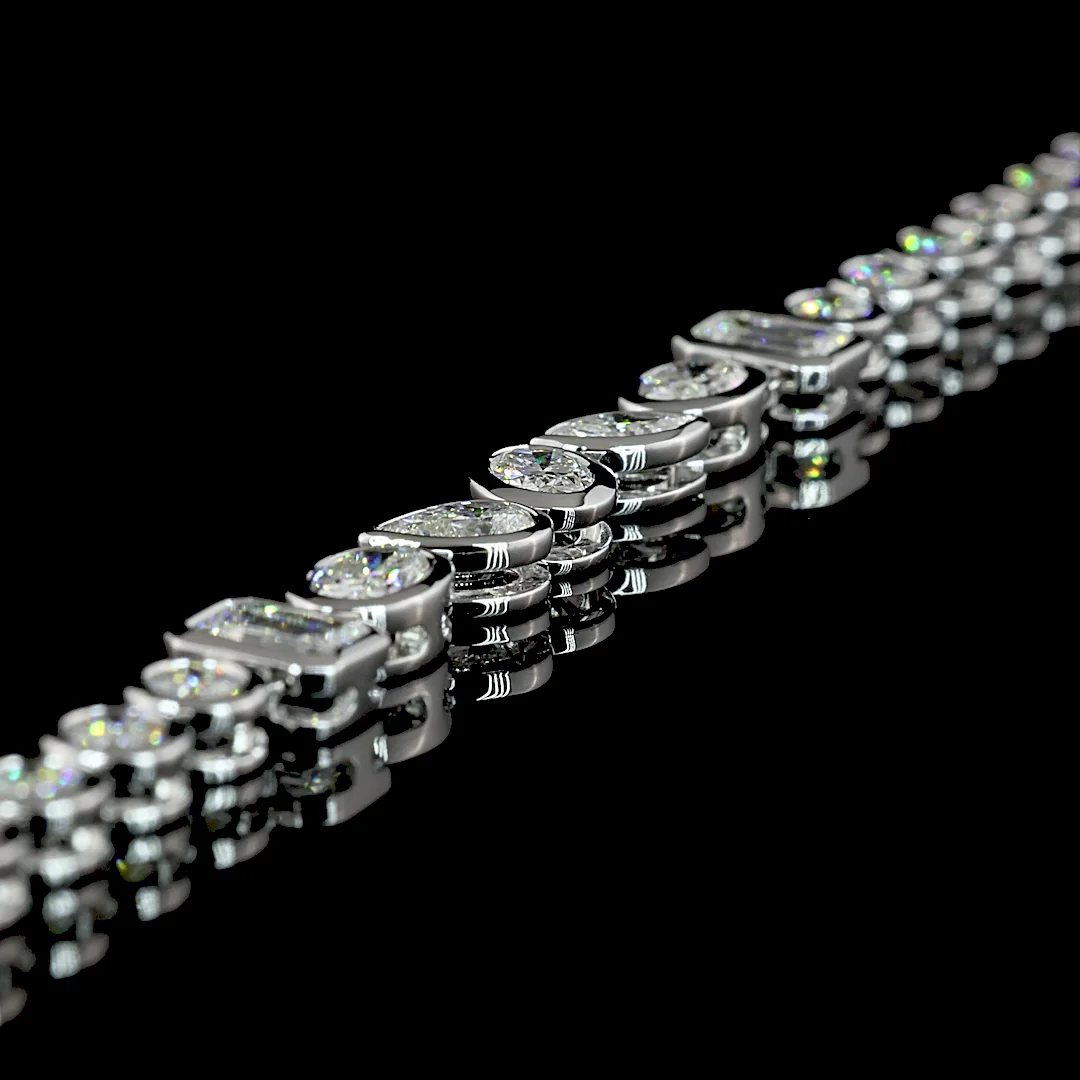 10.21 Cts 14k White Gold Mix Shape Special Necklace - Image 2