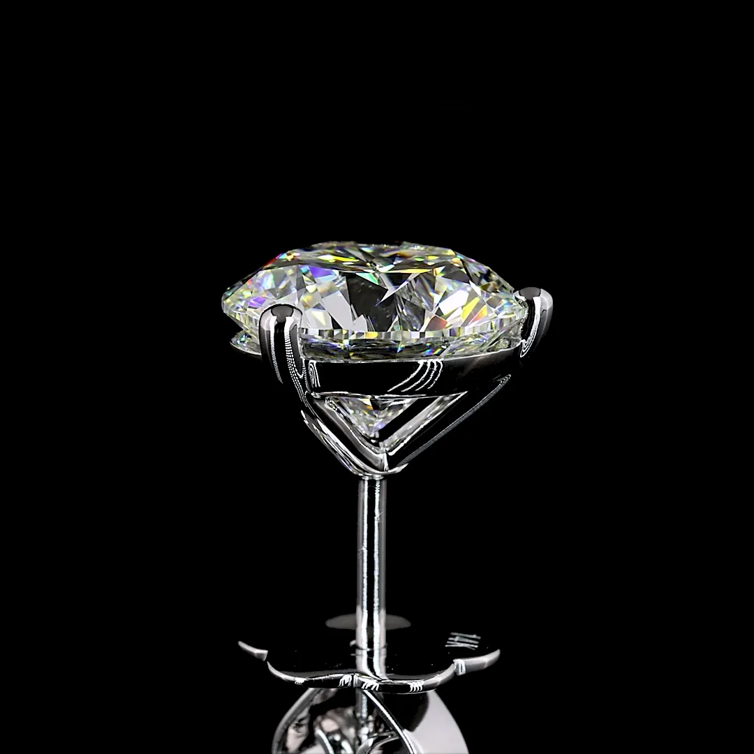 3.97 Cts 14k White Gold Round Shape Martini Earring - Image 4