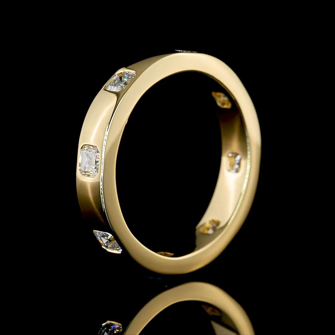 0.83 Cts 14k Yellow Gold Asscher Shape Eternity Band Eternity Band - Image 4