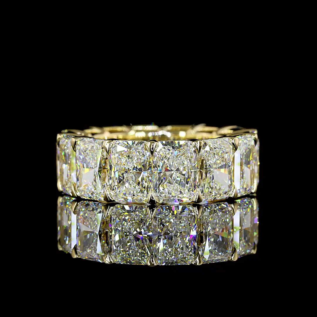 14.69 Cts 14k Yellow Gold Radiant Shape Eternity Band Eternity Band - Video