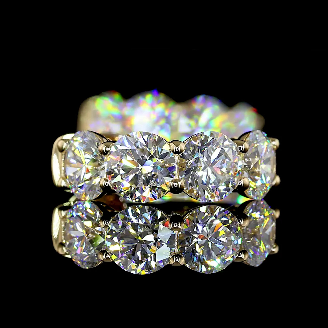 3.41 Cts 14k Yellow Gold Round Shape Huggies Earring - Image 2