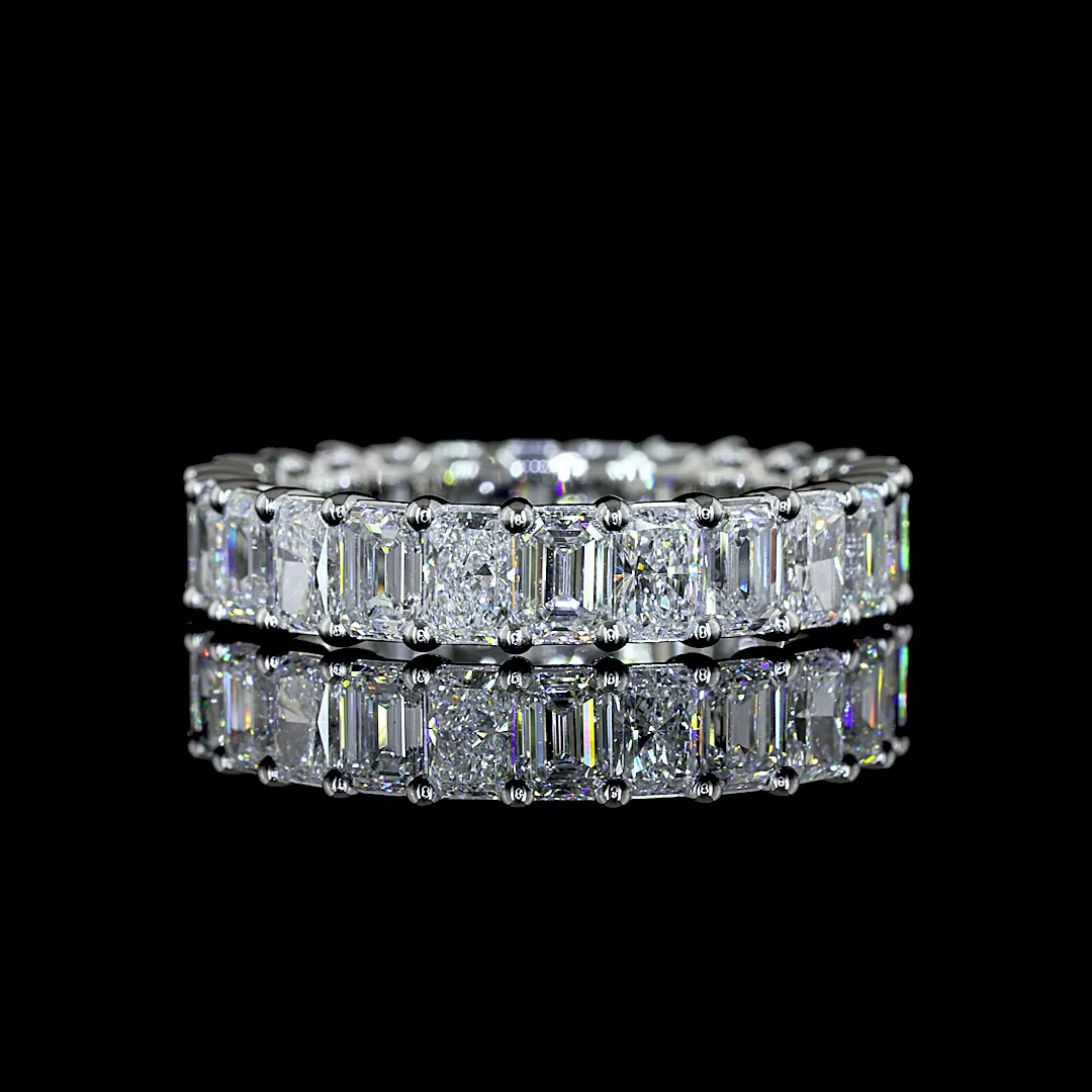 3.87 Cts Platinum Mix Shape Eternity Band Eternity Band - Video