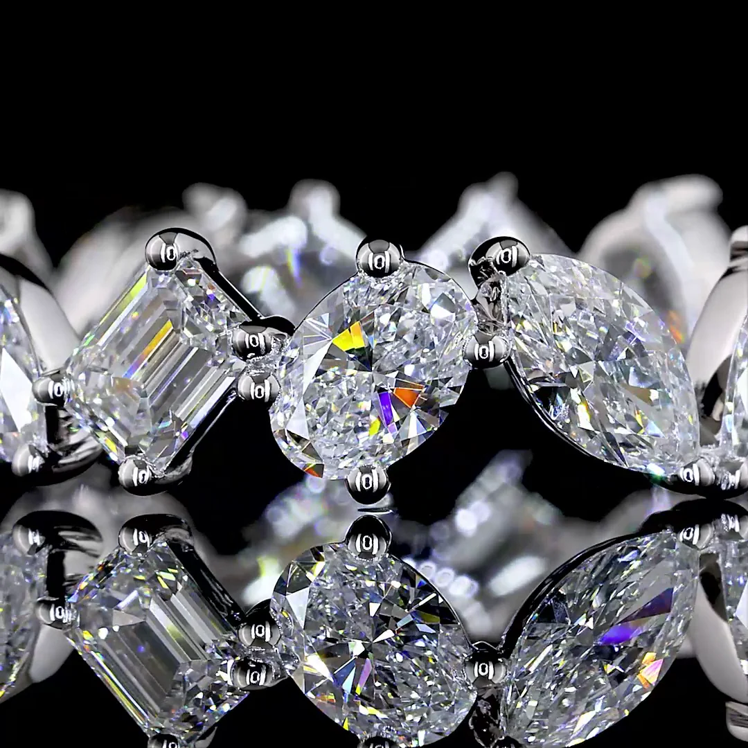 3.15 Cts 14k White Gold Mix Shape Eternity Band Eternity Band - Image 3