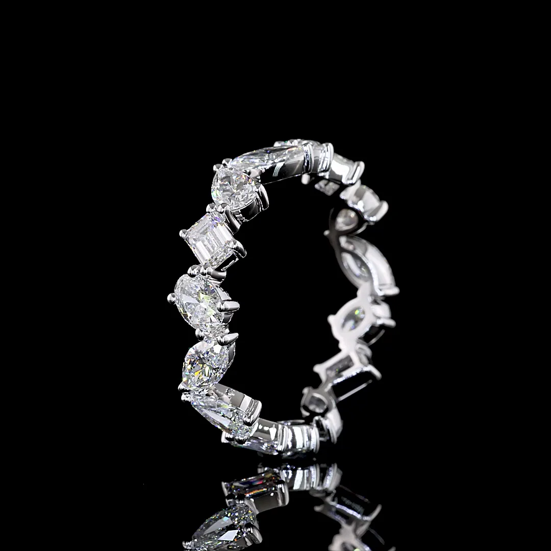 3.15 Cts 14k White Gold Mix Shape Eternity Band Eternity Band - Image 4