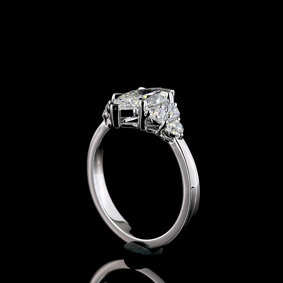 1.99 Cts 14k White Gold Mix Shape Special Ring - Image 2
