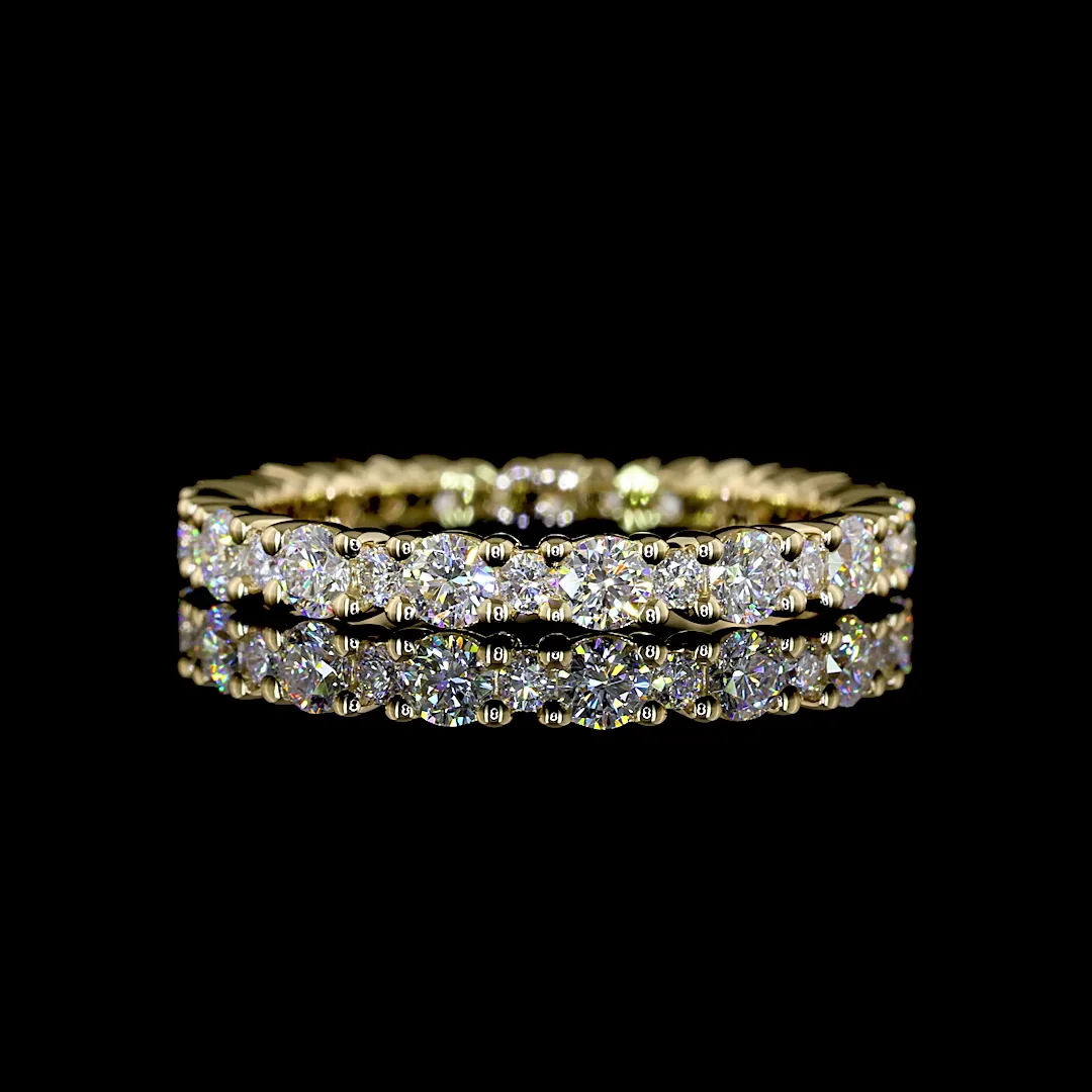 1.03 Cts 14k Yellow Gold Round Shape Eternity Band Eternity Band - Video