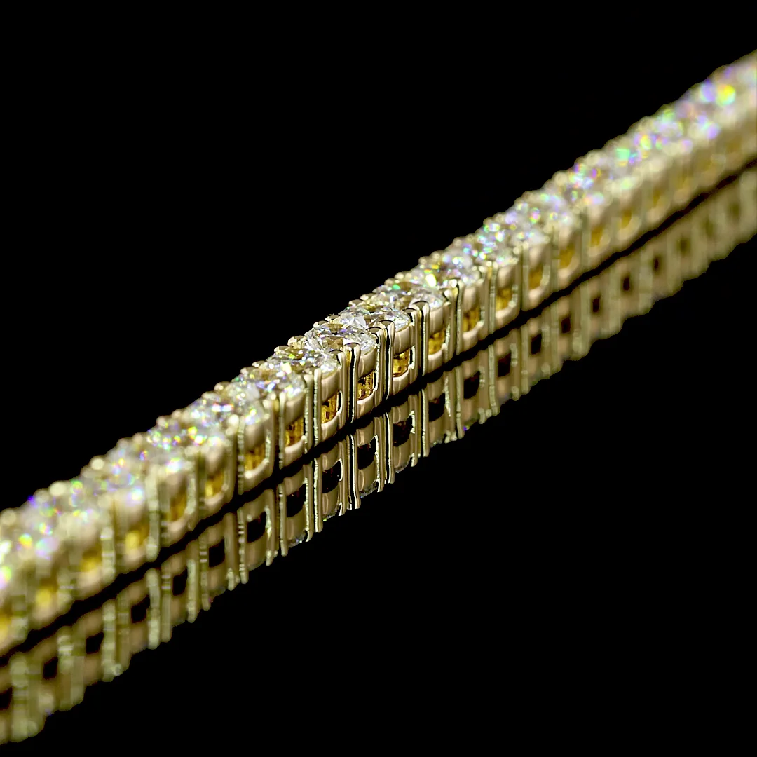 7.89 Cts 14k Yellow Gold Round Shape Tennis Necklace - Image 2