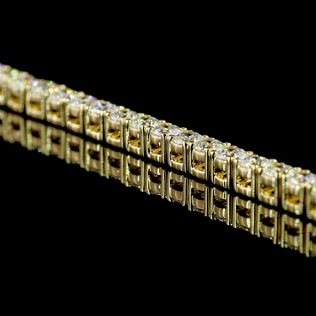 7.89 Cts 14k Yellow Gold Round Shape Tennis Necklace - Image 4