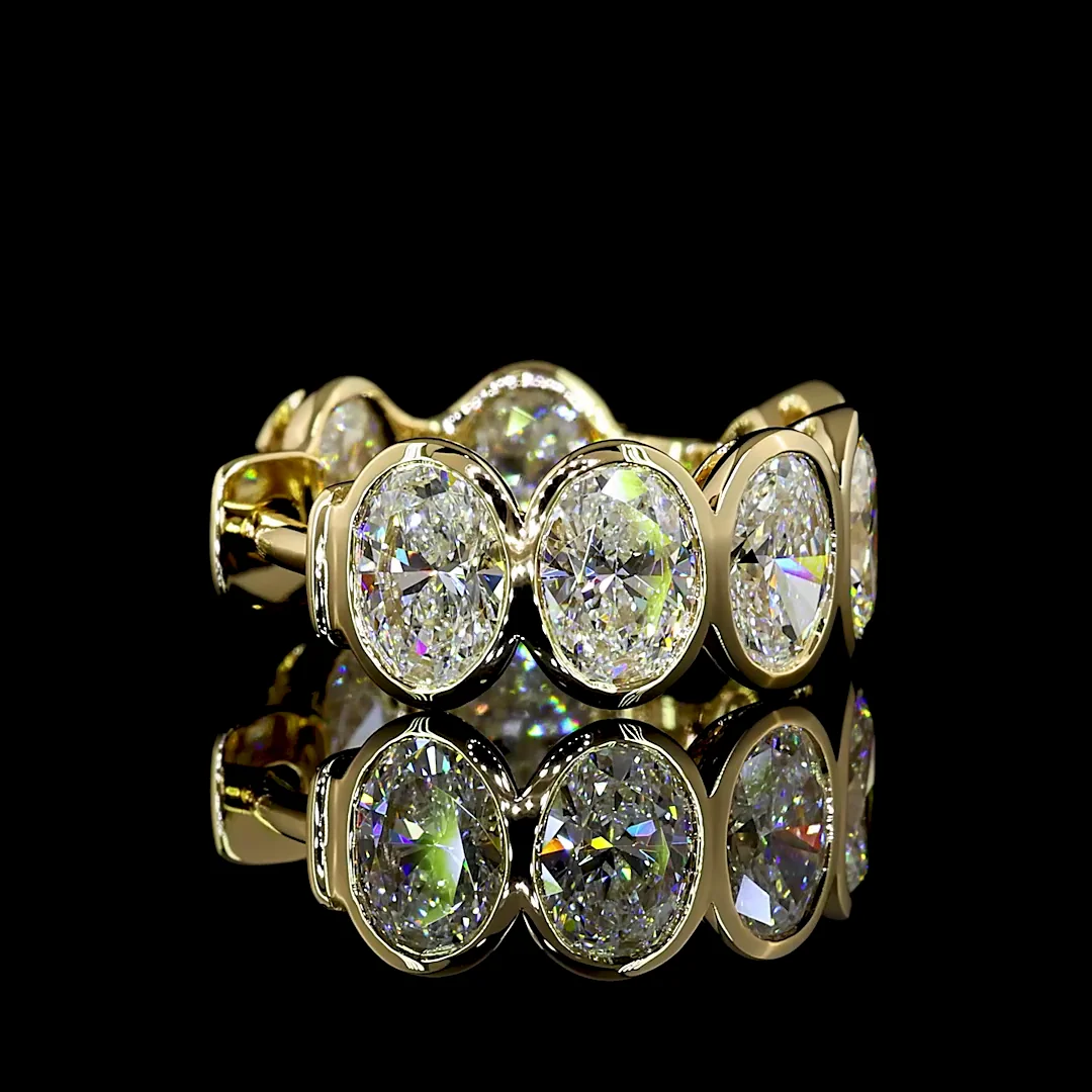 3.58 Cts 14k White Gold Oval Shape Huggies Earring - Image 4