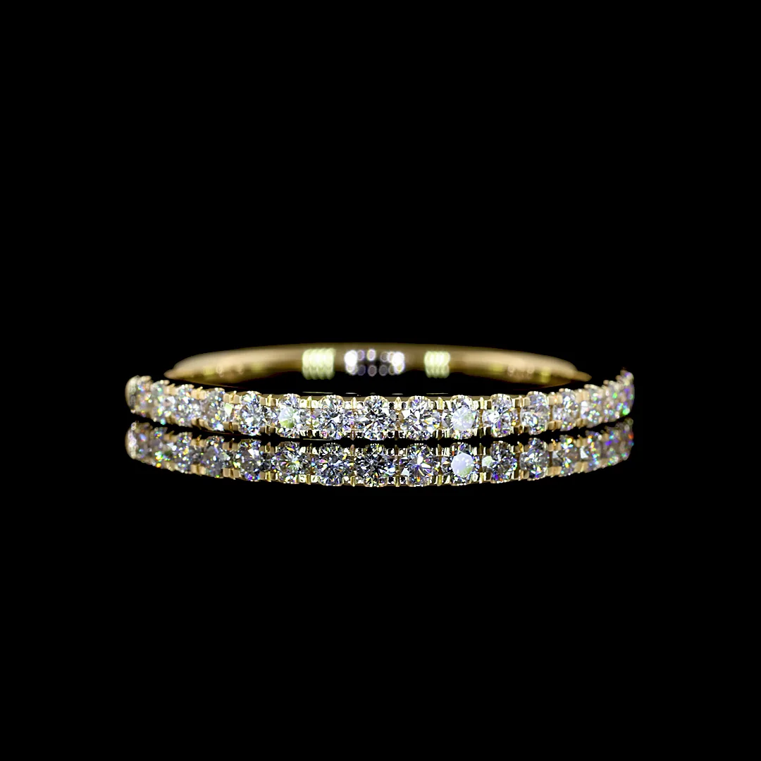 0.29 Cts 14k Yellow Gold Round Shape Half Eternity Eternity Band - Video