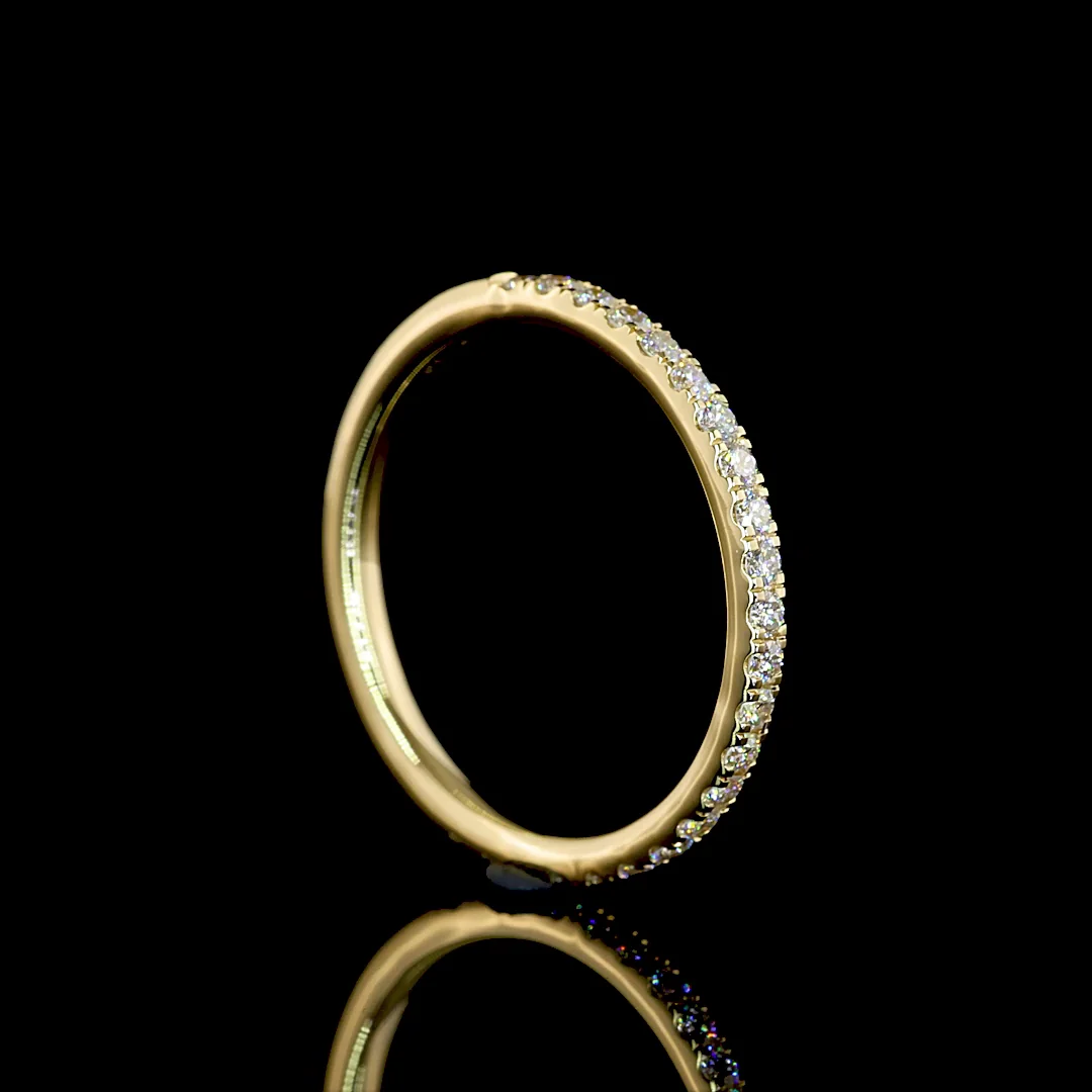 0.32 Cts 14k Yellow Gold Round Shape Half Eternity Eternity Band - Image 2