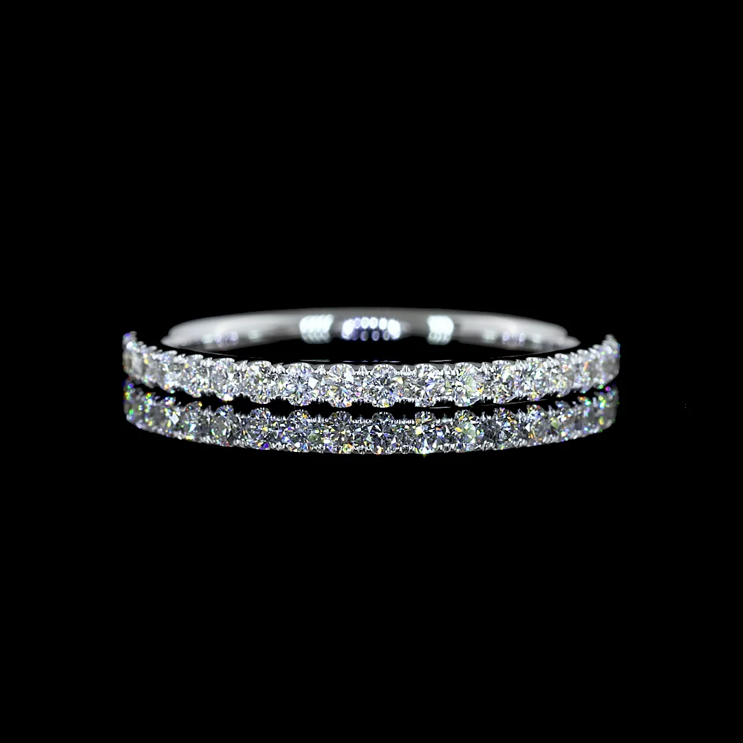 0.3 Cts 14k White Gold Round Shape 3/4 Band Eternity Band - Video