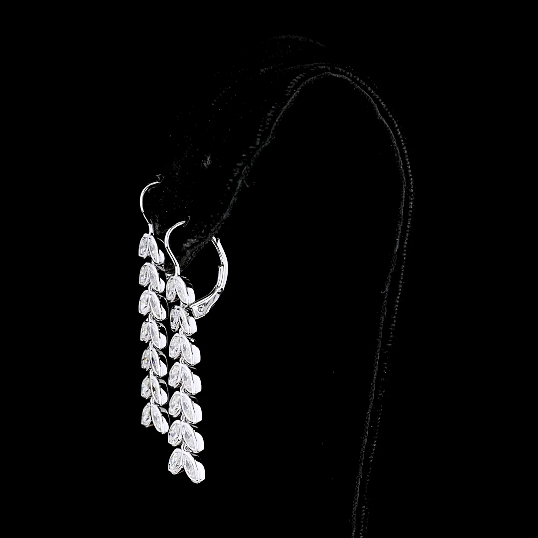3.32 Cts 14k White Gold Marquise Shape Hanging Earring - Video