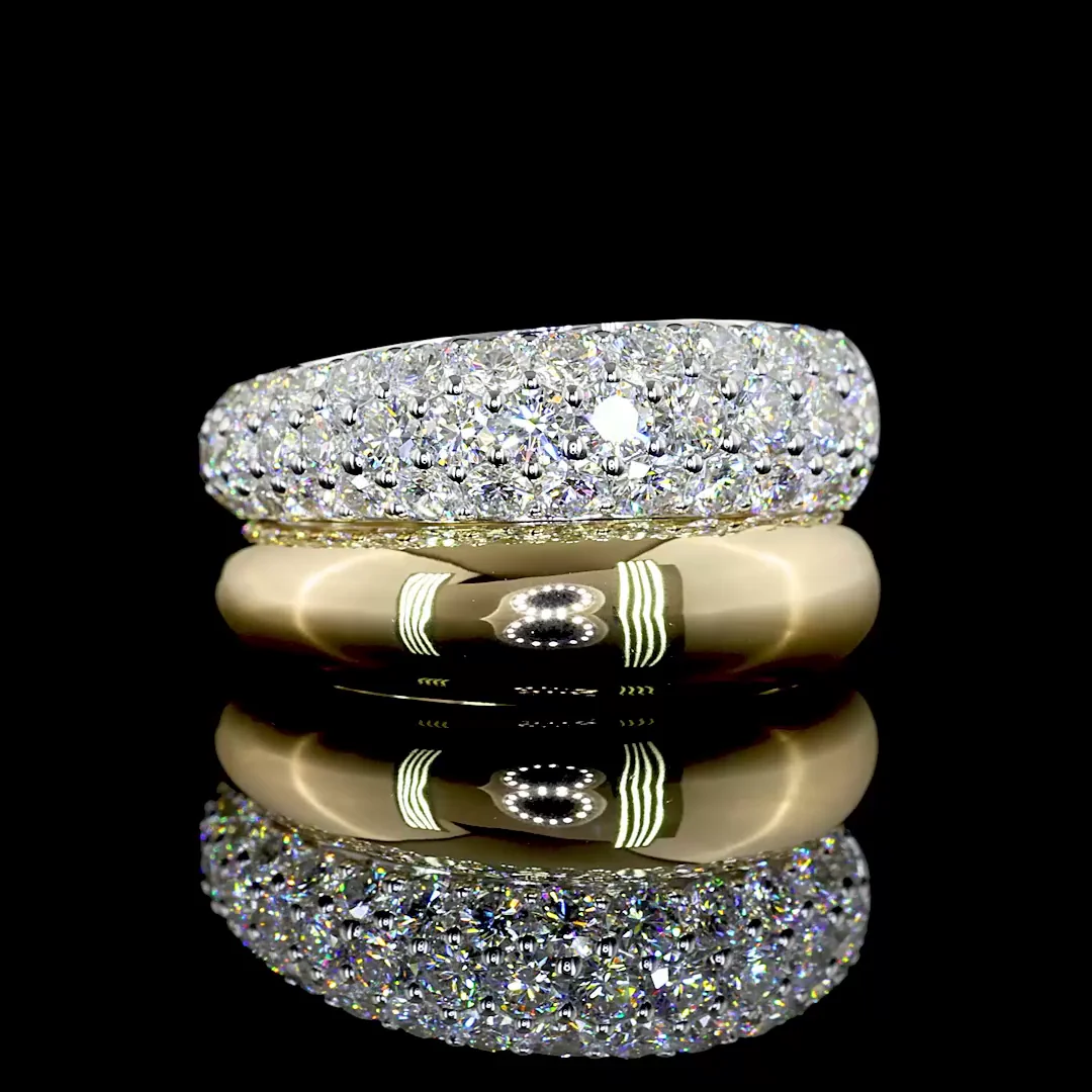 0 Cts 14k Yellow Gold Shape Solitaire Eternity Band - Video