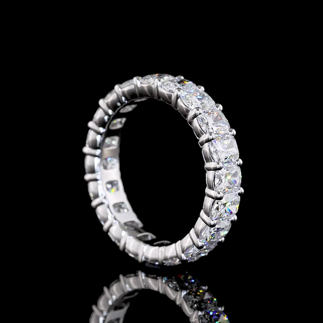 4.01 Cts 14k White Gold Cushion Brilliant Shape Eternity Band Eternity Band - Image 2
