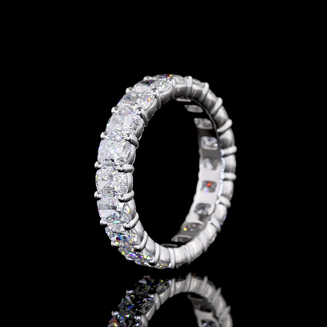 4.01 Cts 14k White Gold Cushion Brilliant Shape Eternity Band Eternity Band - Image 4