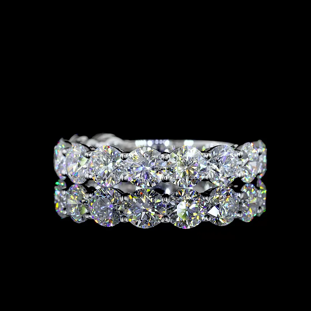 2.97 Cts 14k White Gold Round Shape 3/4 Band Eternity Band - Video