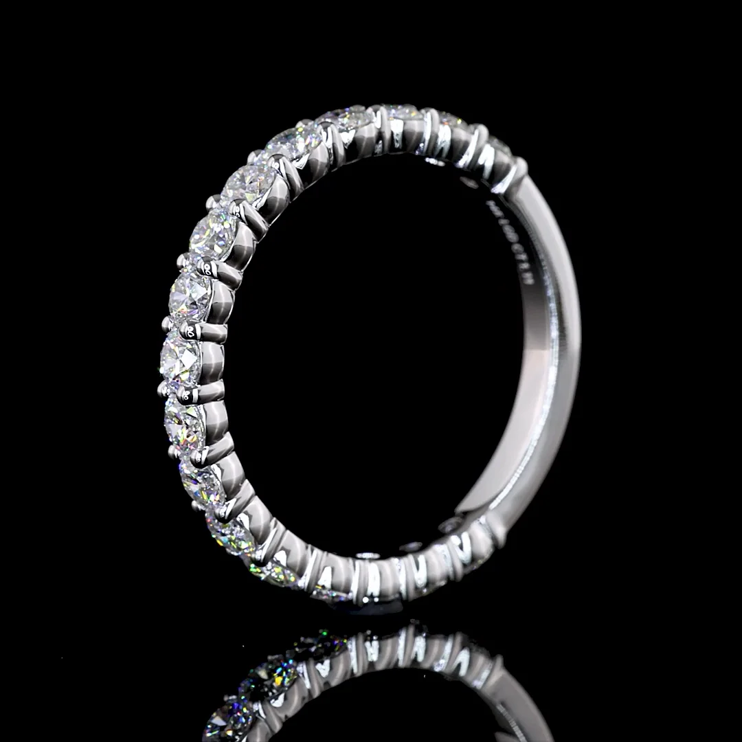 1.1 Cts 14k White Gold Round Shape 3/4 Band Eternity Band - Image 4