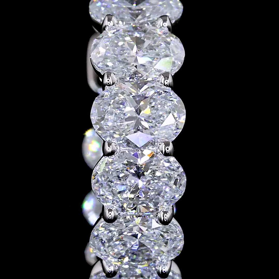 1.92 Cts 14k White Gold Oval Shape Huggies Earring - Image 3