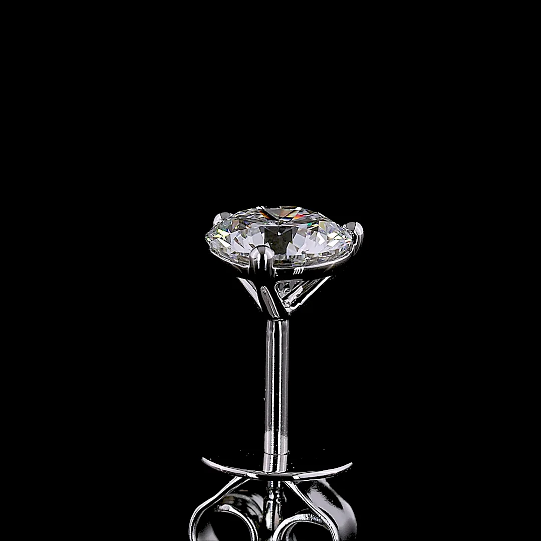 0.99 Cts 14k White Gold Round Shape Martini Earring - Image 2