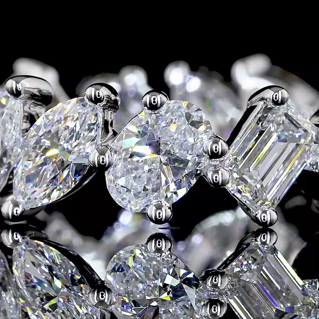 2.91 Cts 14k White Gold Mix Shape Eternity Band Eternity Band - Image 3