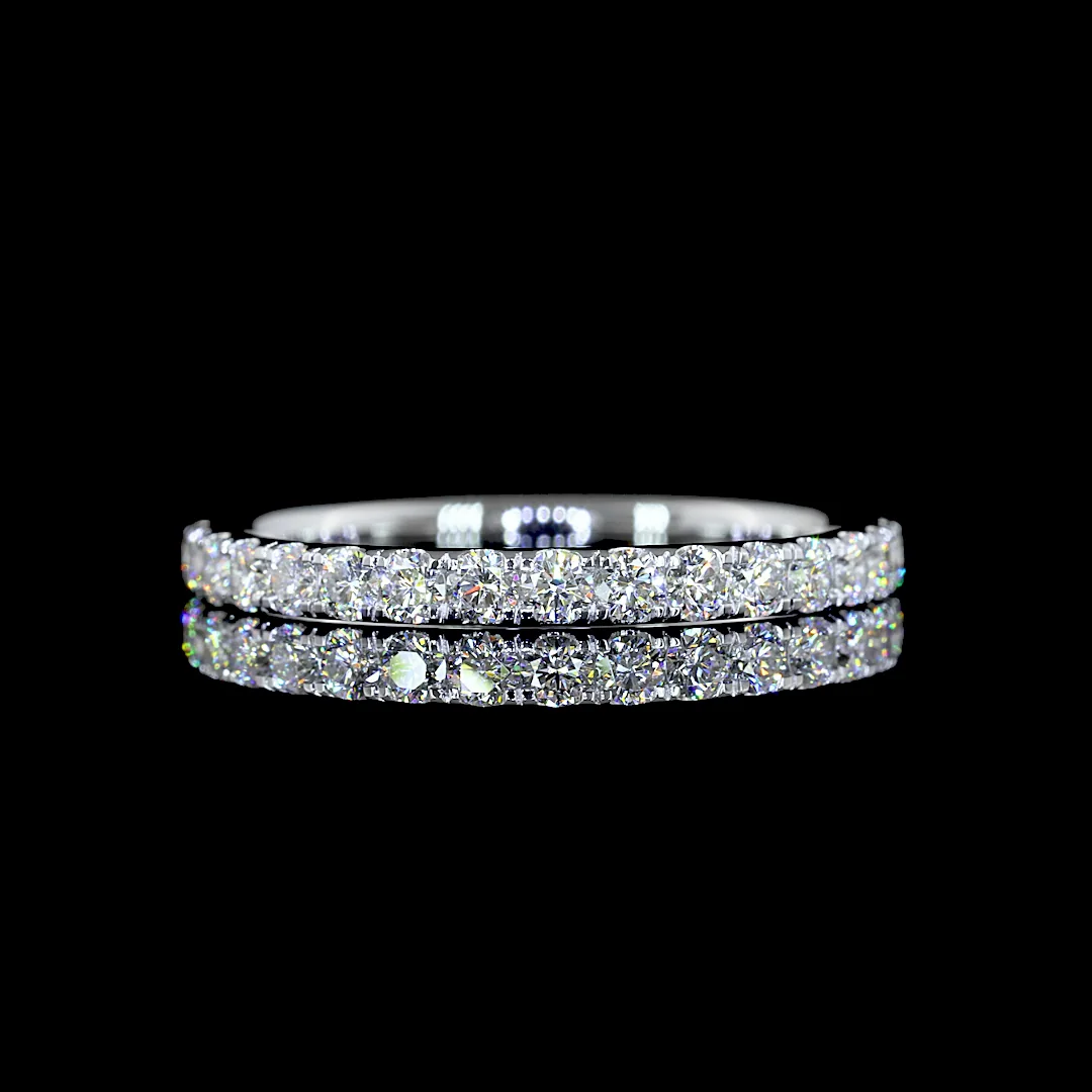 0.53 Cts 14k White Gold Round Shape 3/4 Band Eternity Band - Video