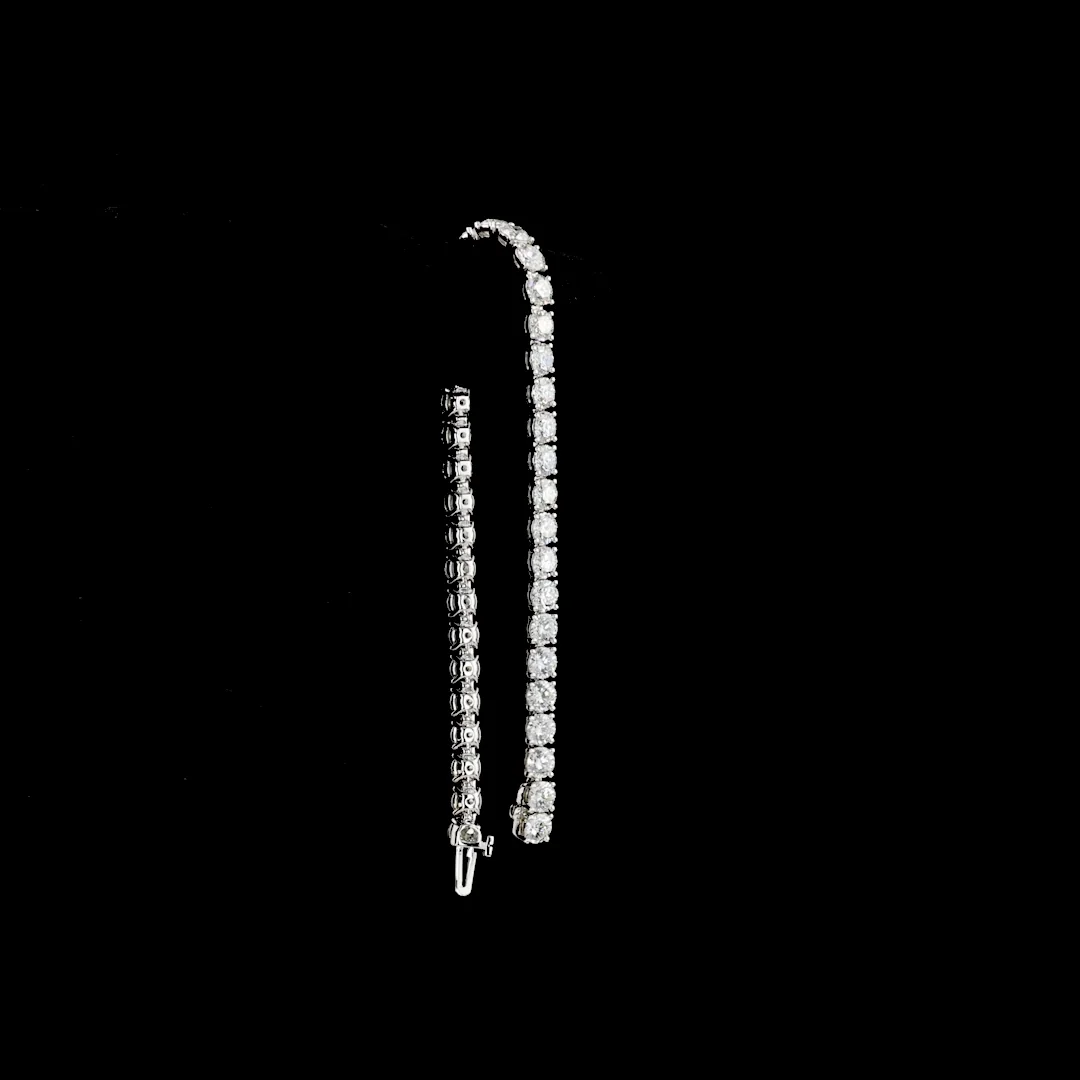 9.86 Cts Silver Round Shape Tennis Bracelet - Image 3