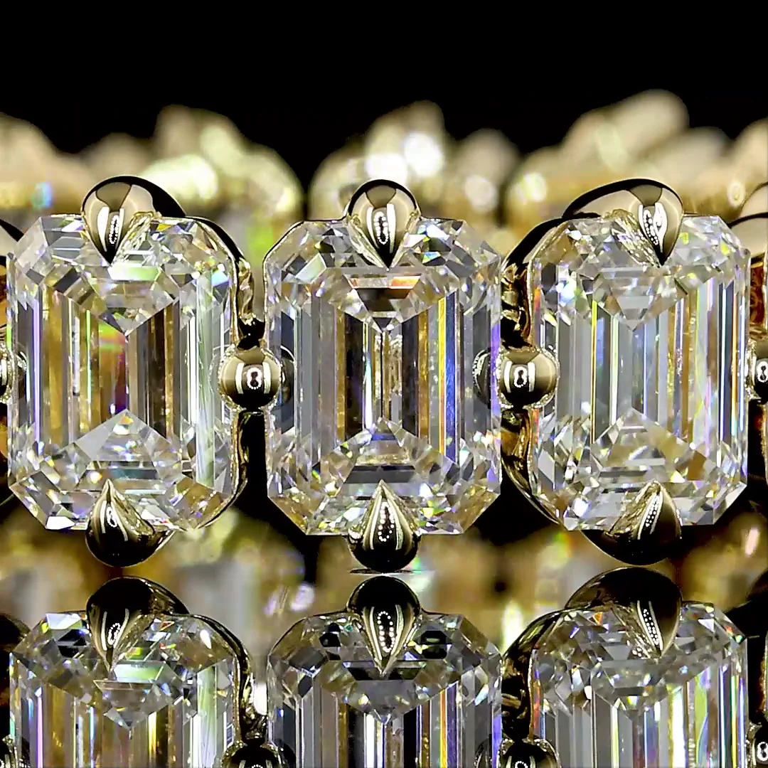 4.34 Cts 14k Yellow Gold Emerald Shape Eternity Band Eternity Band - Image 3