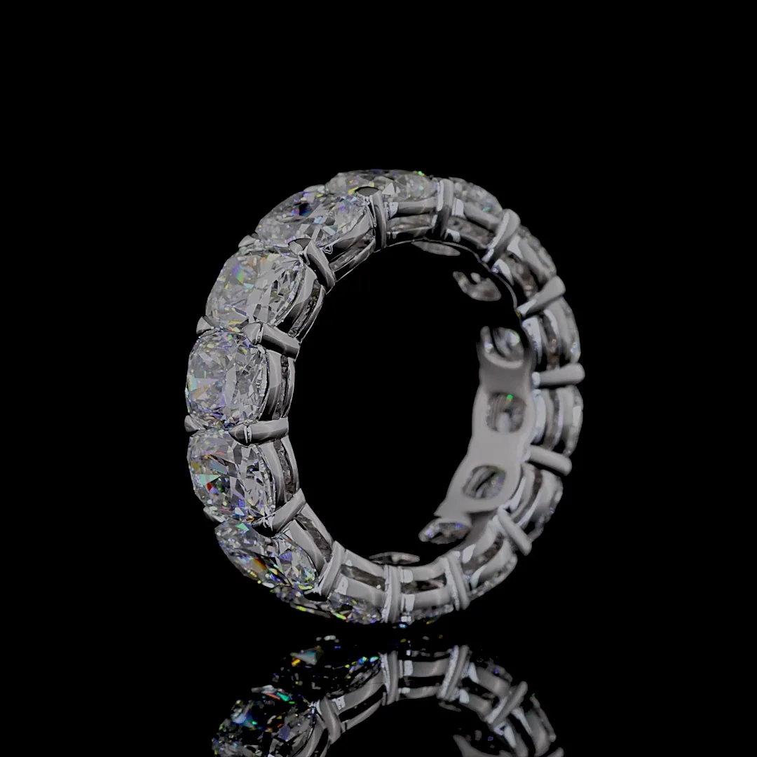 7.86 Cts 14k White Gold Cushion Brilliant Shape Eternity Band Eternity Band - Image 4