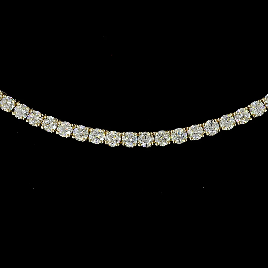 5.52 Cts 14k Yellow Gold Round Shape Tennis Necklace - Image 3