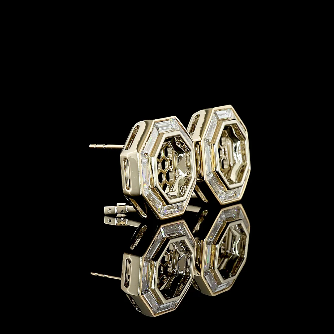 3.1 Cts 18k White Gold Shape Special Earring - Image 3